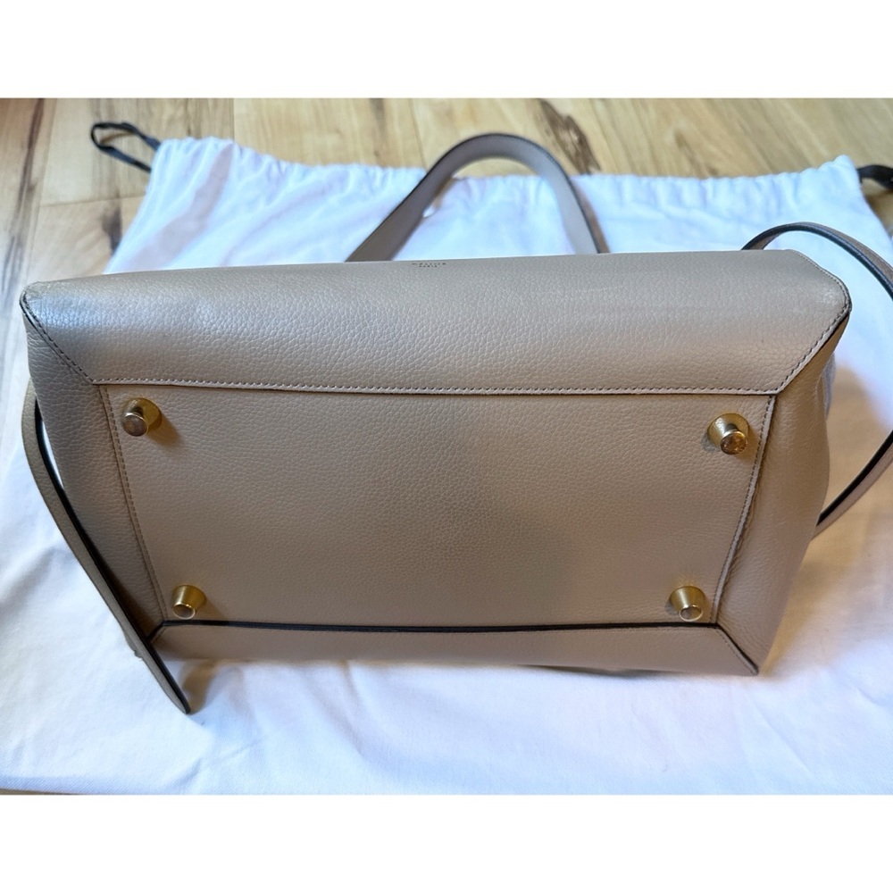 Authentic Celine Mini Belt Bag Grained Calfskin With Gold Finishing Taupe - Picture 8 of 12